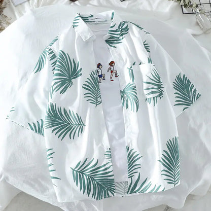 Hawaiian Casual Beach Shirt for Men in Polyester