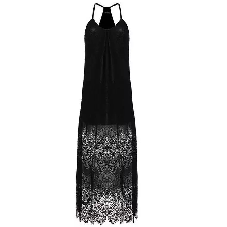 Summer Women's Lace V-Neck Spliced Dress (Beach Dress)
