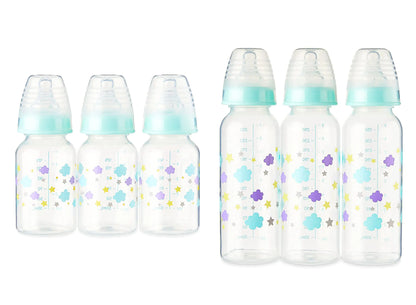 Parents Choice Baby Bottles - Slow Flow Bottles - 9oz Baby Bottles - 5oz Baby Bottles - Six Total Bottles