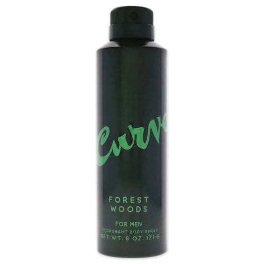 Curve Mens Deodorant Fragrance Spray by Curve Casual Day or Night Scent Forest Woods 6 Fl Oz