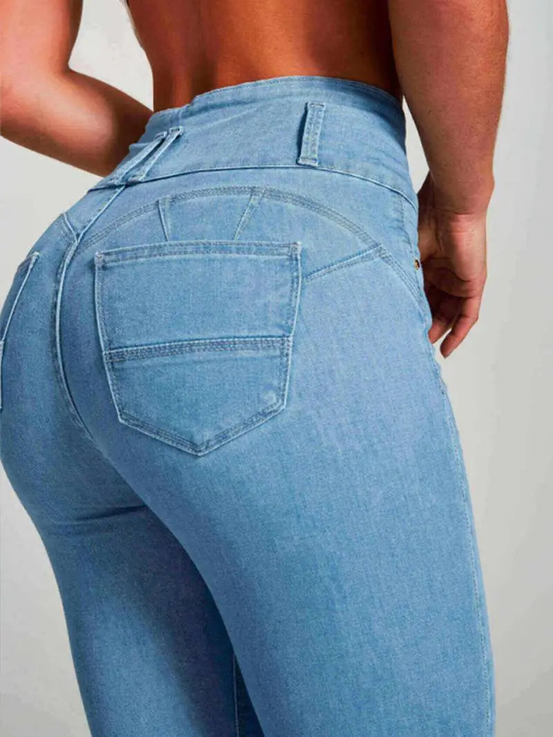 High-Rise Skinny Jeans for Women - Slim Fit Curve Sculpting