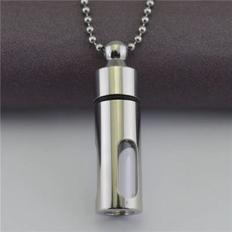 Openable Glass Perfume Bottle Necklace with Seal