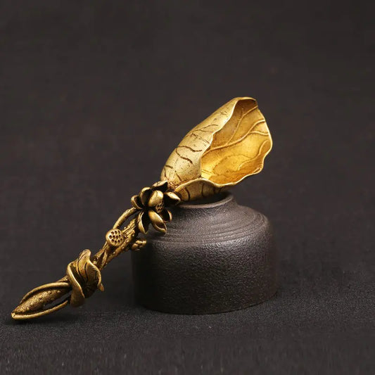 Lotus Spoon and Leaf Tea Shovel Tea Ceremony Decor