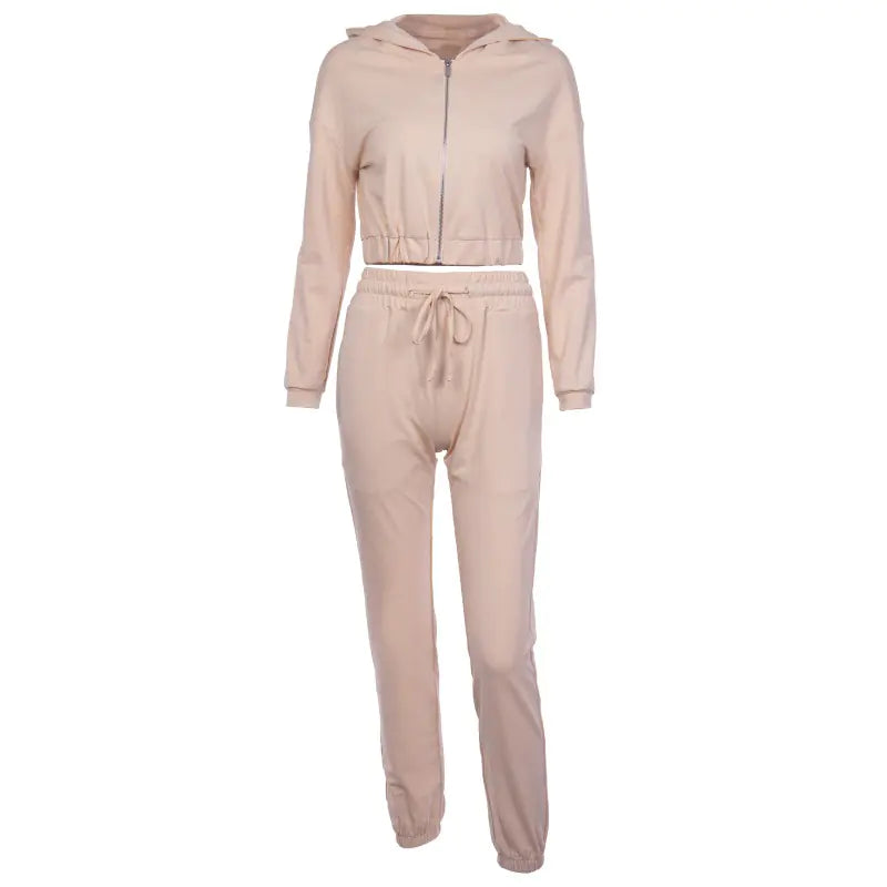 Hooded Long Sleeve Tracksuit Set for Sports