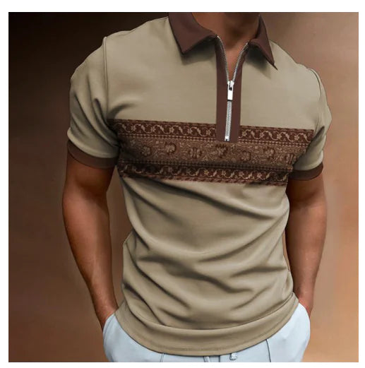 3D Digital Print Summer Polo Shirt for Men
