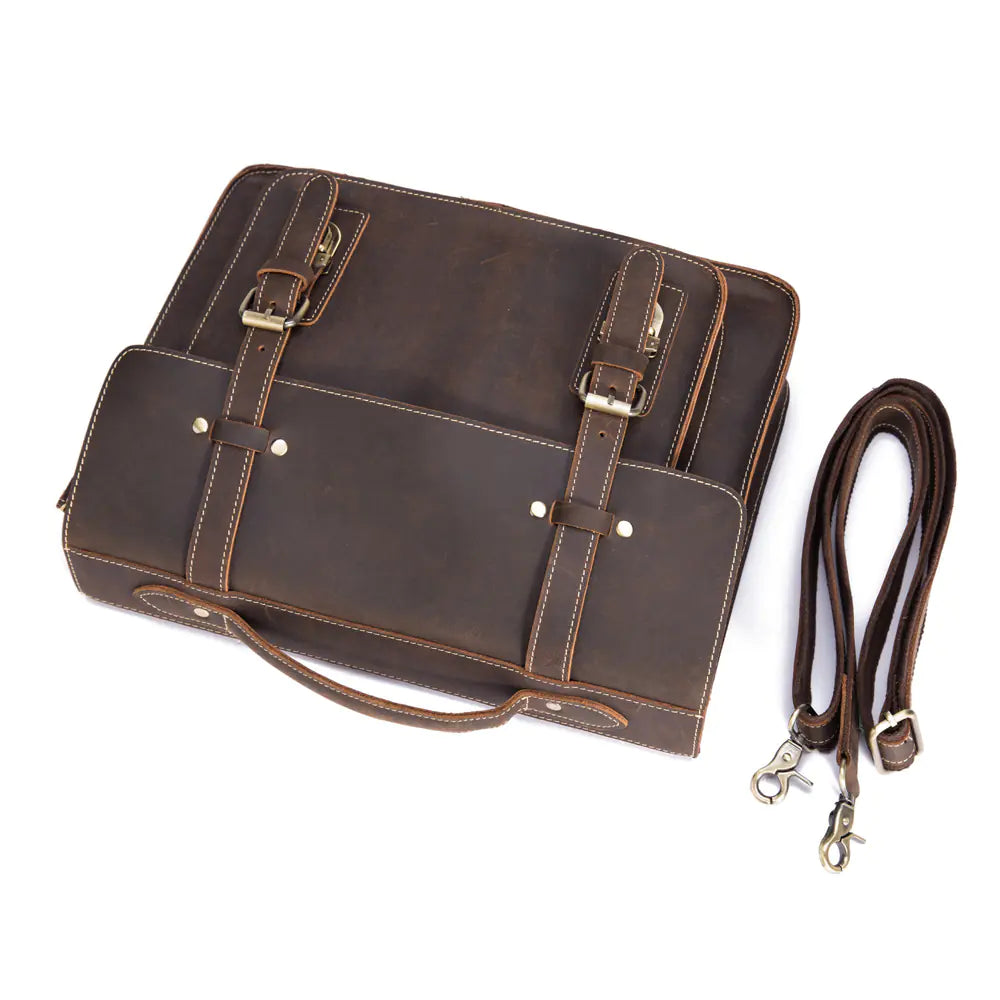 Vintage Genuine Leather Men's Briefcase Bag