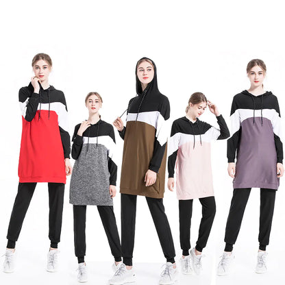 Middle Eastern Muslim Casual Hooded Tracksuit Set