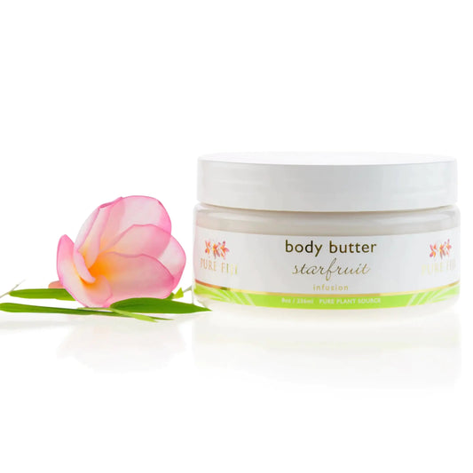PURE FIJI Body Butter - Moisturizer Body Butter Cream - Face Cream and Body Lotion for Dry Skin with Natural Oils & Vitamin E Body Butter For Women for MenStarfruit 8oz