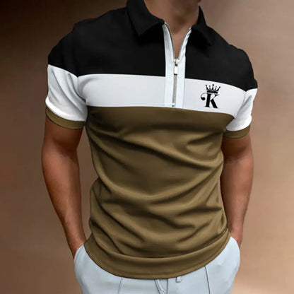 3D Digital Print Summer Polo Shirt for Men