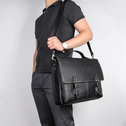 Retro Casual Leather Briefcase for Men