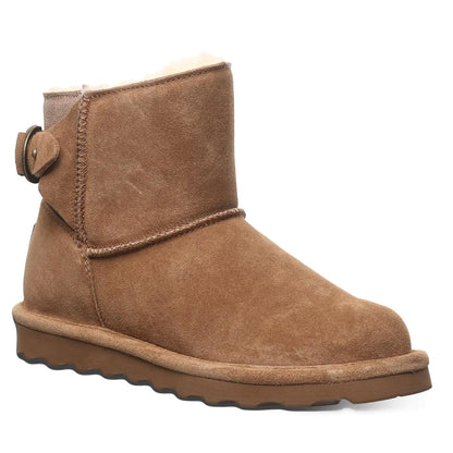 BEARPAW Womens Betty Hickory Caviar Size 11 | Womens Ankle Bootie | Womens Slip On Boot | Comfortable Winter Boot