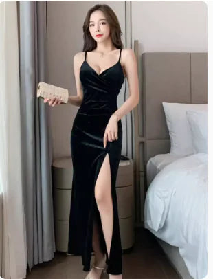 Sexy Women's Dress - Velvet Slip Dress in 6 Colors