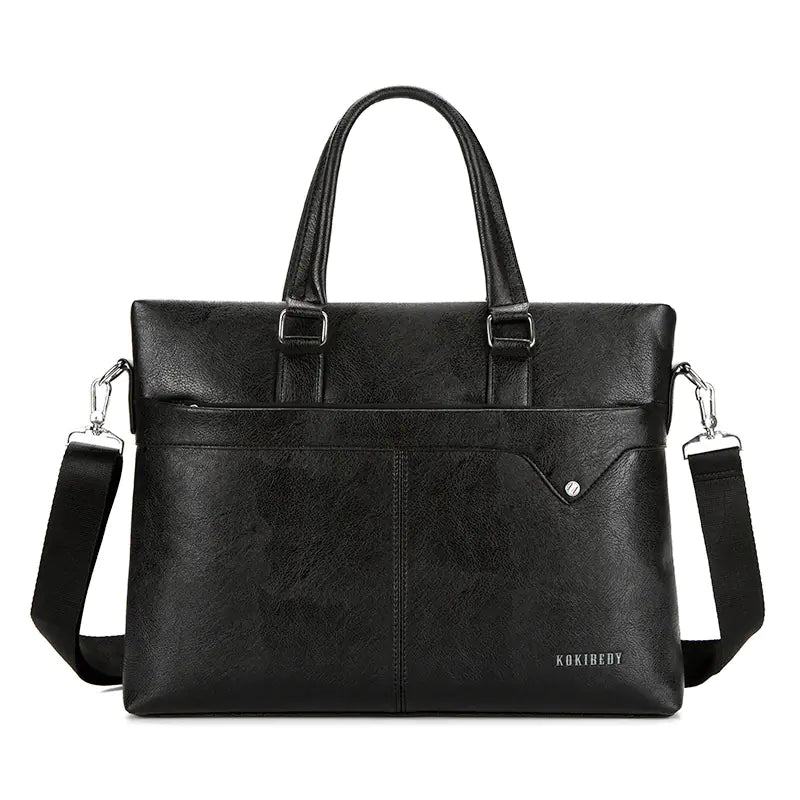 Men's Horizontal Leather Briefcase Handbag