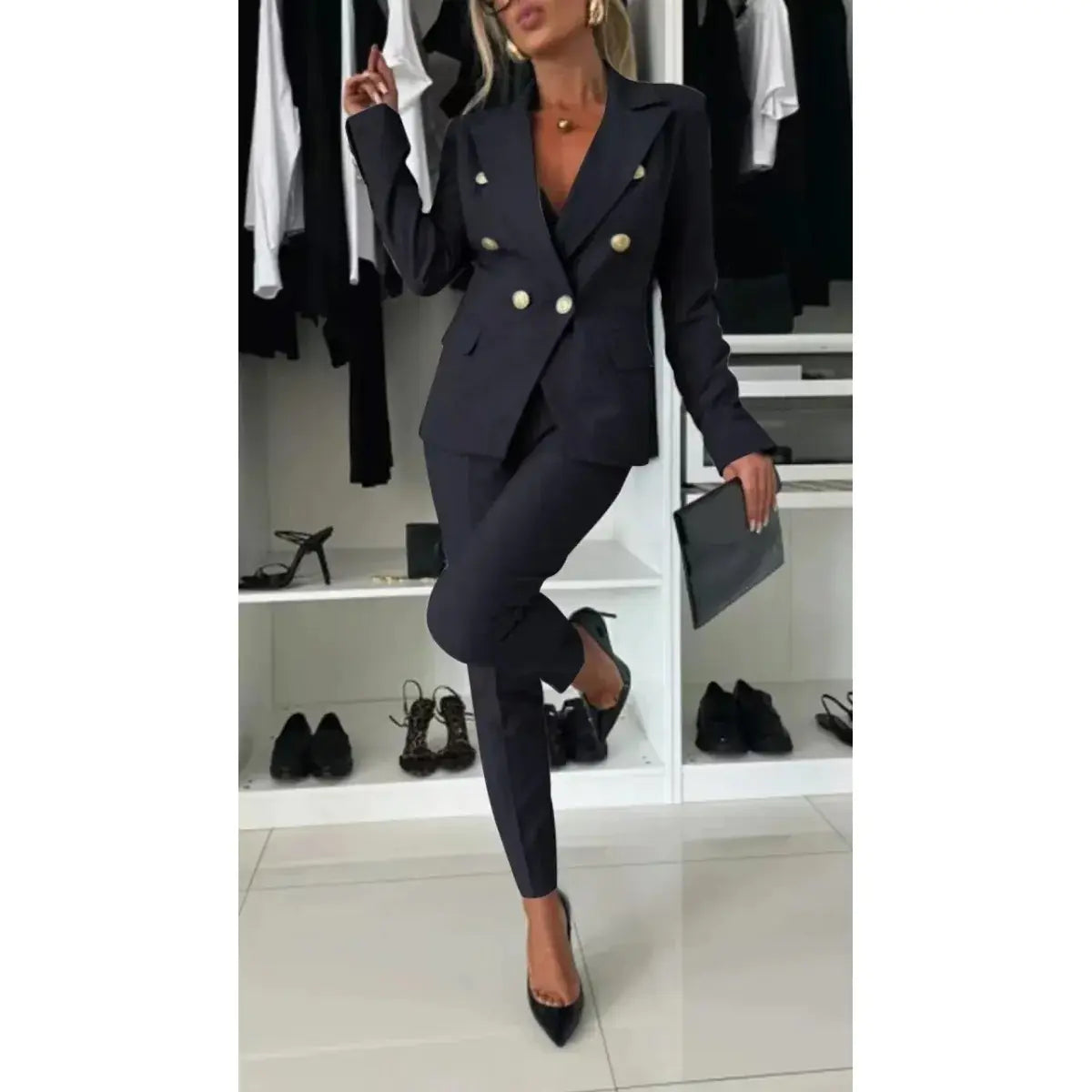 Women's Solid Color Casual Suit