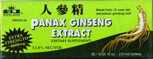 GINSENG Products Panax Ginseng with Alcohol 8000 mg 30 Vial 0.02 Pound