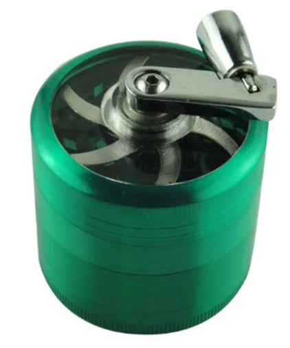 Herb Grinder with Crank (40mm) - Zinc Alloy (1pc)