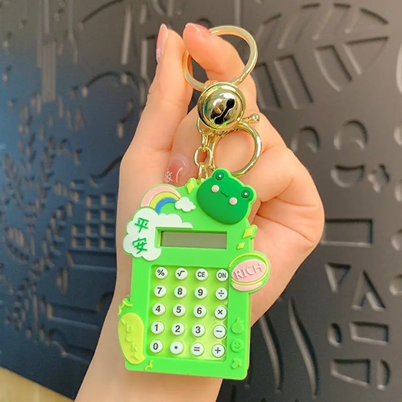 Trendy Children's Little White Rabbit Play Computer Keychain