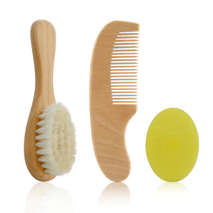 Baby Wool Brush Set for Baby Shower and Grooming