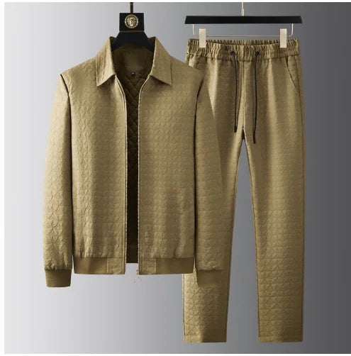 Cotton Zip Jacquard Tracksuit for Men (One Set)