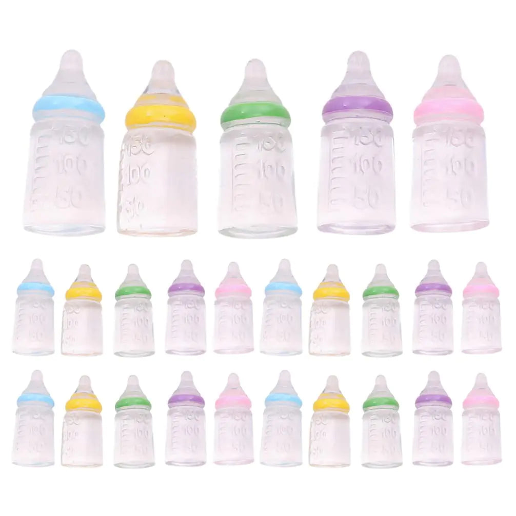 30pcs Miniature Baby Bottle Baby Shower Favors Mini Plastic Baby Bottle Candy Bottle Boy Girl Newborn Baby Baptism Birthday Party Decor