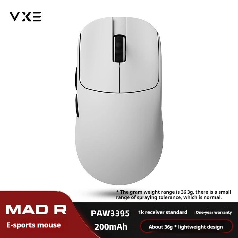 Vxe Mad R/R Major Gaming E-Sports Mouse Paw3395/3950 Dual-Mode Nonporous Lightweight Ergonomic Standard 8k