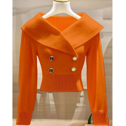 Sweater Women's 2025 New Fashion Autumn Long-Sleeved Temperament Casual Knitwear Female Pullovers Sweater