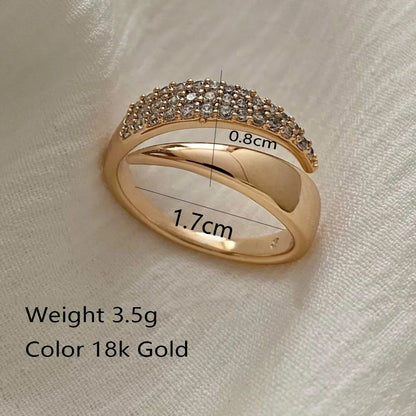 Korea New Fashion Jewelry Exquisite Silver Color Zircon Ring Elegant Women's Opening Adjustable Wedding Gift Luxury Accessory