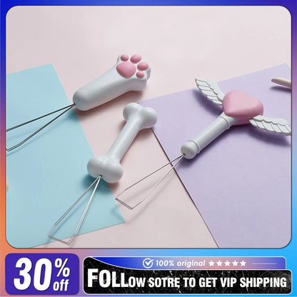 ZOMO Key Puller Pink Cute Cat Claw ABS Material Fairy Wand Golden Hoop Cherry Wire Key Puller Keyboard Keycap Replace Tools