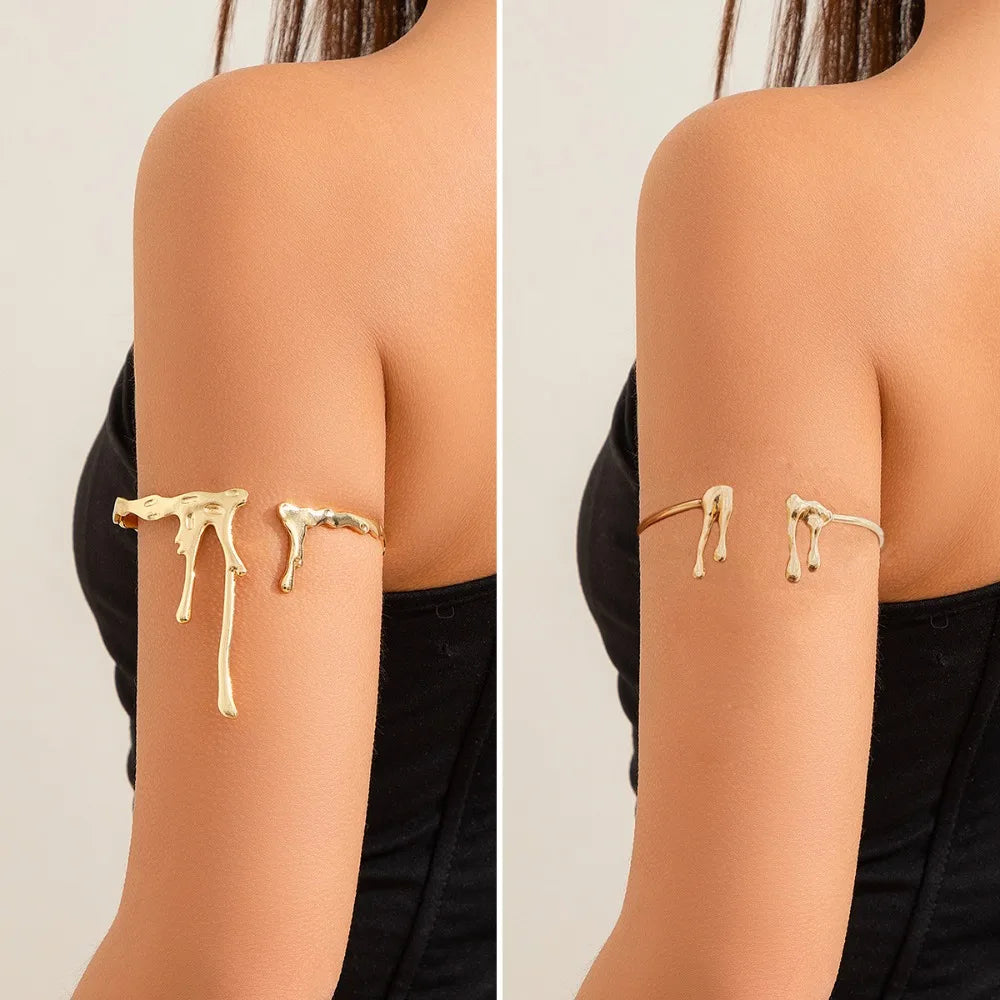 Simple Water Drop Open Cuff Bangles Women Trend Geometric Arm Bracelet Aesthetic Jewelry Pulseras Acero Inoxidable Para Mujer 팔찌