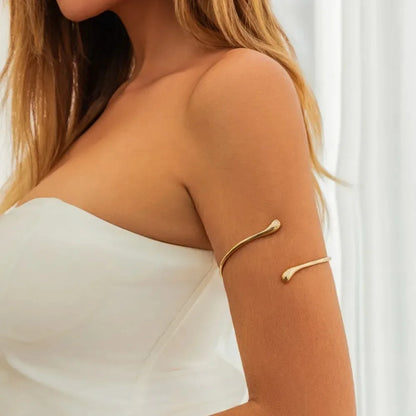 Simple Water Drop Open Cuff Bangles Women Trend Geometric Arm Bracelet Aesthetic Jewelry Pulseras Acero Inoxidable Para Mujer 팔찌