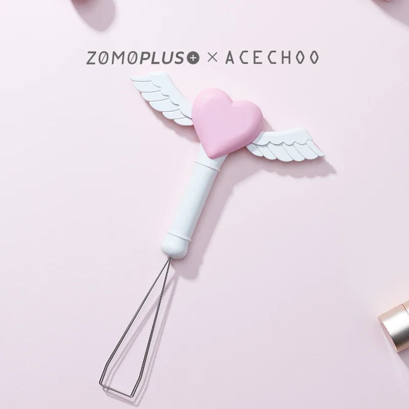 ZOMO Key Puller Pink Cute Cat Claw ABS Material Fairy Wand Golden Hoop Cherry Wire Key Puller Keyboard Keycap Replace Tools