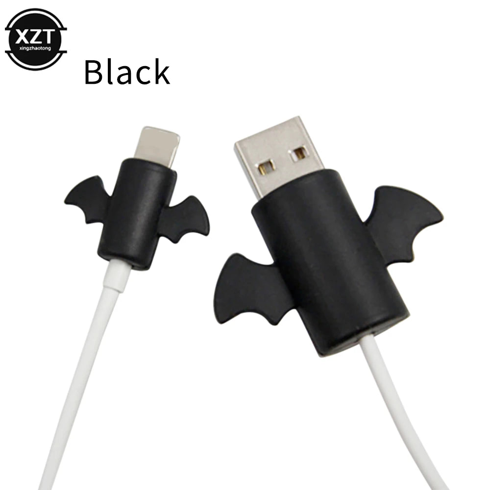 Cute Angel Wings Cool Bat Cable Protector Sleeve Anti-Breaking Charging Data Line Protector for iPhone Original Cable Winder