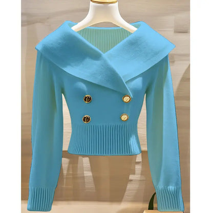 Sweater Women's 2025 New Fashion Autumn Long-Sleeved Temperament Casual Knitwear Female Pullovers Sweater