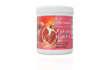 Umeken Pomegranate Extract Zakuro Balls - 360 Pieces (2 Month Supply) Pack of 1 Bottle Chewable Supplement with Natural Vitamins Minerals Citric Acids and Tannins