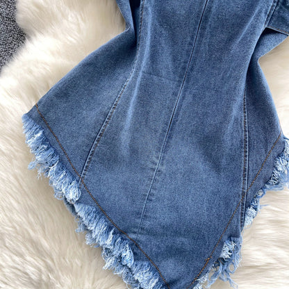 Chic sweet cow boy pleated asymmetrical slip camis Tank Tops fashion Summer cow  Women Sling crop Top