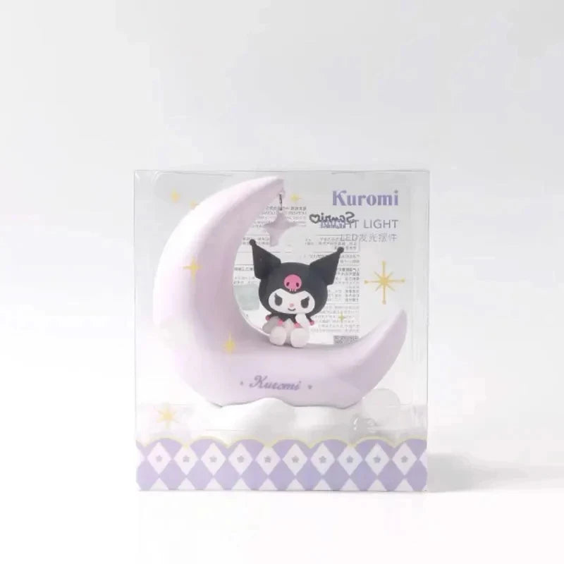 Moon Night Light Cinnamoroll Kuromi Melody LED Light-emitting Ornaments USB Interface Desktop Decoration