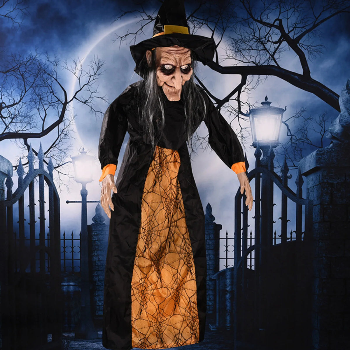 Halloween Sound Activated Horror Electric Witch Toy Halloween Bar Outdoor Decoration Props Halloweeen Decorations