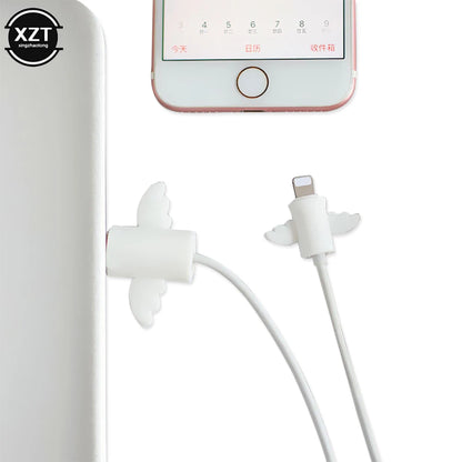 Cute Angel Wings Cool Bat Cable Protector Sleeve Anti-Breaking Charging Data Line Protector for iPhone Original Cable Winder