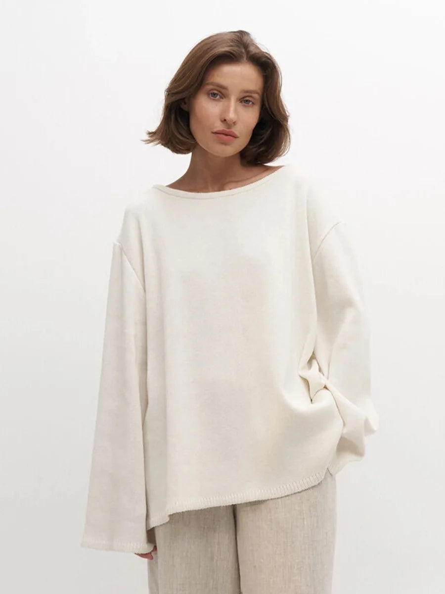 Sweater for Woman Autumn Winter New Lazy Style O Neck Knitted Sweater Fashionable Casual Loose Backless Sweaters Pullovers