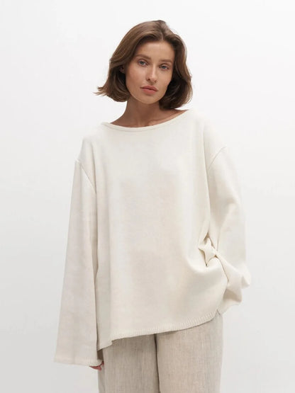 Sweater for Woman Autumn Winter New Lazy Style O Neck Knitted Sweater Fashionable Casual Loose Backless Sweaters Pullovers