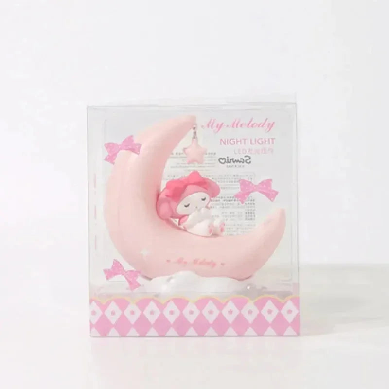 Moon Night Light Cinnamoroll Kuromi Melody LED Light-emitting Ornaments USB Interface Desktop Decoration