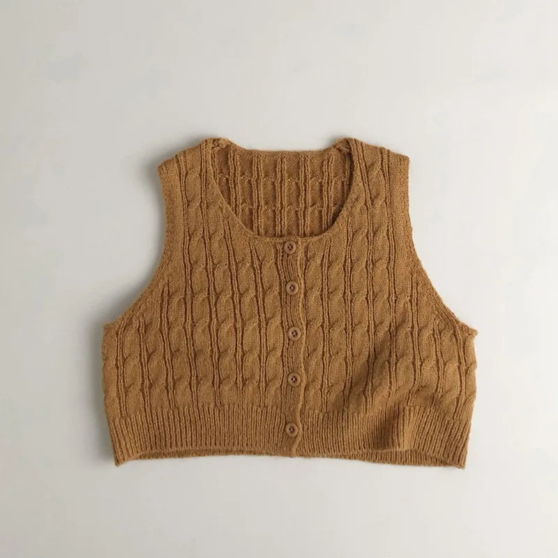 Sweater 2025 Autumn Winter New Children's Clothing Korean Style Boys and Girls Fashion Mohair Twist Knitted Waistcoat Casual