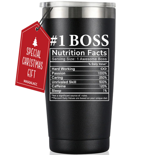 Boss Gifts for Men & Women - Cool Worlds Best Boss Day Gifts for Boss from Employees Unique Boss Appreciation Birthday Christmas Boss Tumbler 20oz Black