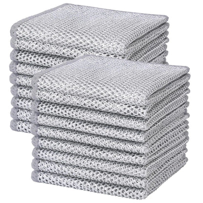 Homaxy 18 Pack Multipurpose Wire Dishwashing Rag Double-Layer Steel Non Scratch Wire Dishcloth Powerful Cleaning Wire Washing Cloth for Kitchen