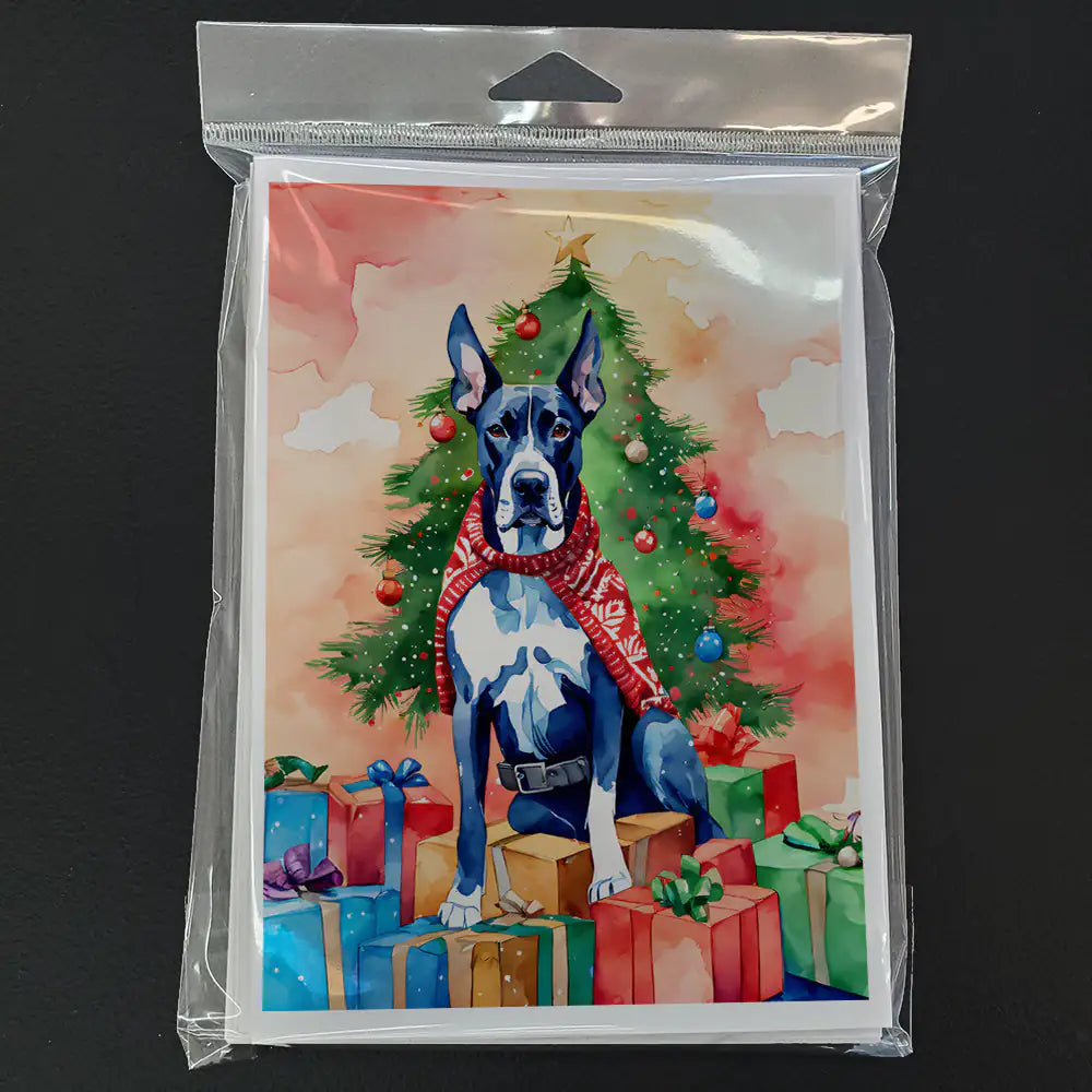 Great Dane Christmas Greeting Cards Pack of 8