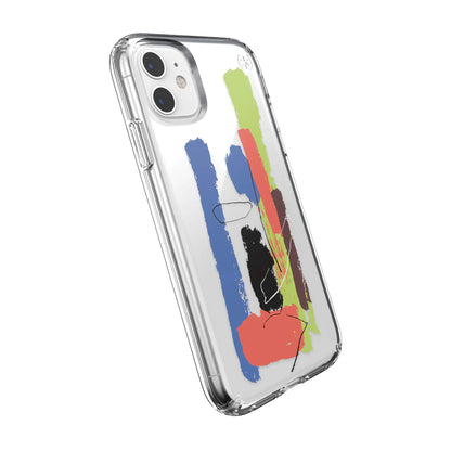 Speck Products Presidio Clear + Print iPhone 11Case PaintSplatter Blue/Clear
