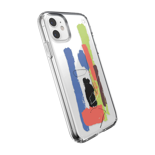 Speck Products Presidio Clear + Print iPhone 11Case PaintSplatter Blue/Clear