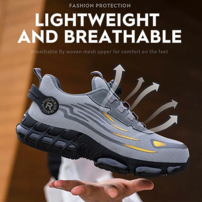 Indestructible Steel Toe Protective Safety Shoes Slip Resistant Abrasion Resistant Work Shoes Men Tough Comfortable Sneaker ﻿