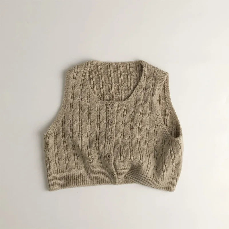 Sweater 2025 Autumn Winter New Children's Clothing Korean Style Boys and Girls Fashion Mohair Twist Knitted Waistcoat Casual