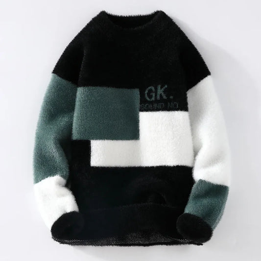 Sweaters men 2025 Winter Letter pattern thick sweater men Student youth sweaters autumn Men's wool pullovers full size S-3XL